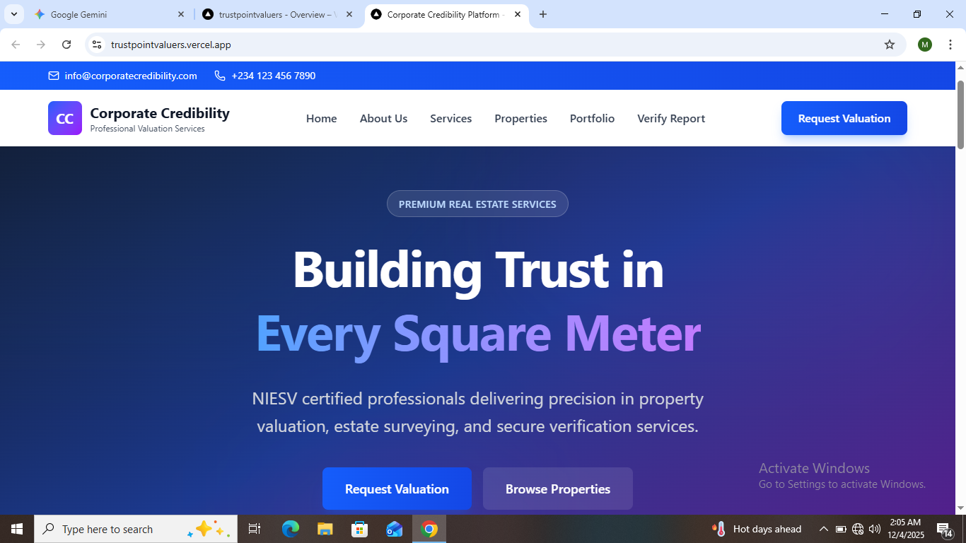 Corporate Credibility Real Estate Platform